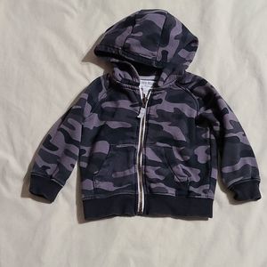 Carter's gray camo zippered hoodie, 18 months